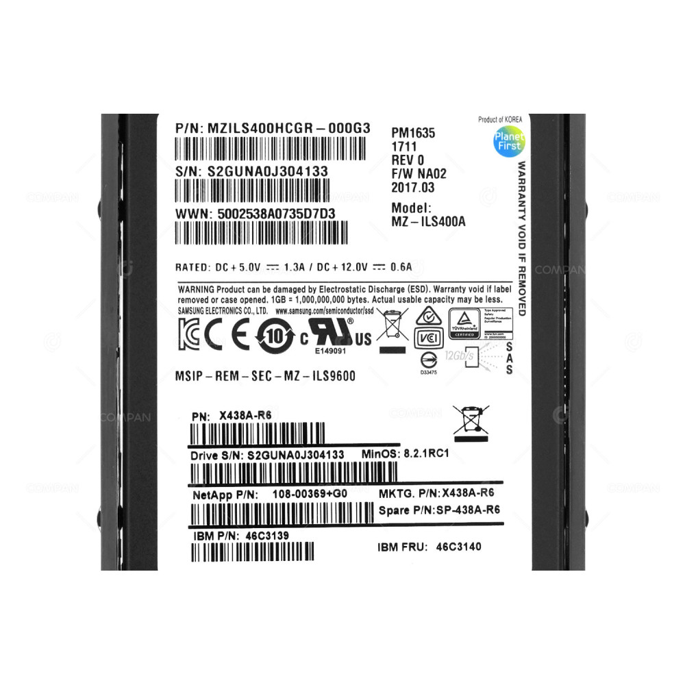 X438A-R6 NETAPP SSD 400GB SAS 6G 2.5" SFF FOR DS2246